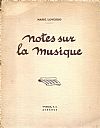 Notes sur la musique