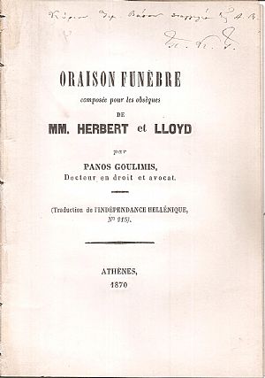 Oraison funebre composee pour les obseques de MM. Herbert et Lloyd