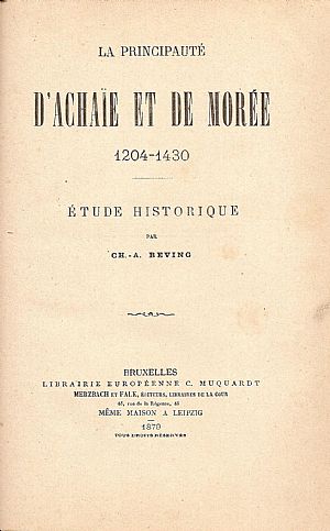 La Principauté d?Achaϊe et de Morée 1204-1430. Etude historique